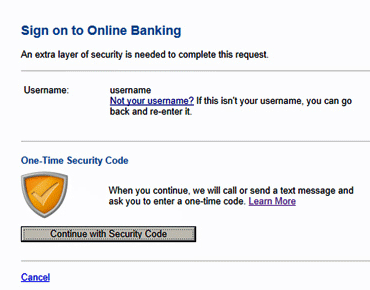 picture of the secure code screen with the Secure Code Continue button